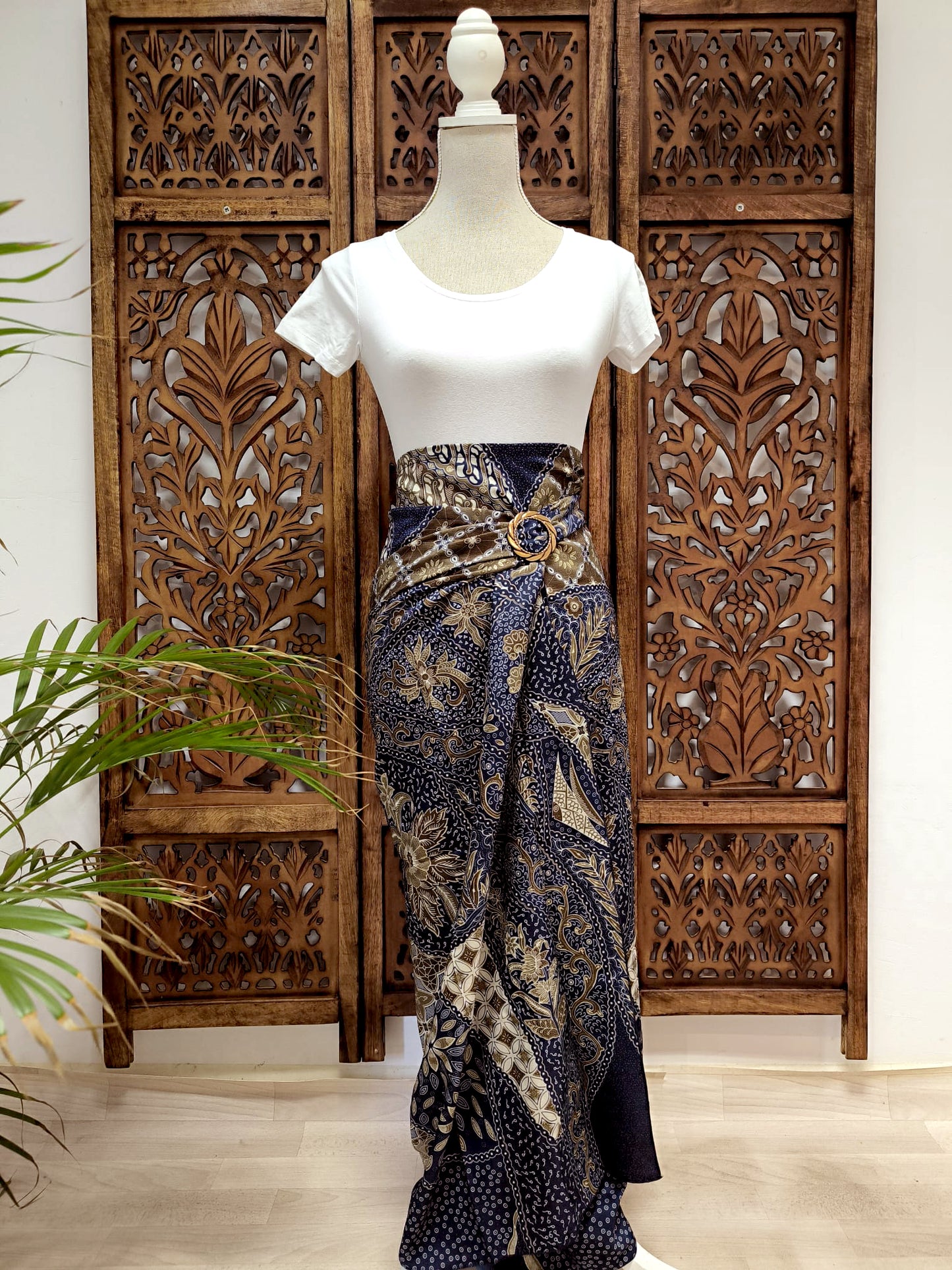 Wikkelrok sarong SR Navy (met gesp)