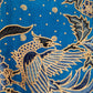 Traditionele sarong Prada Bali model 16, lichtblauw met goud en vogels